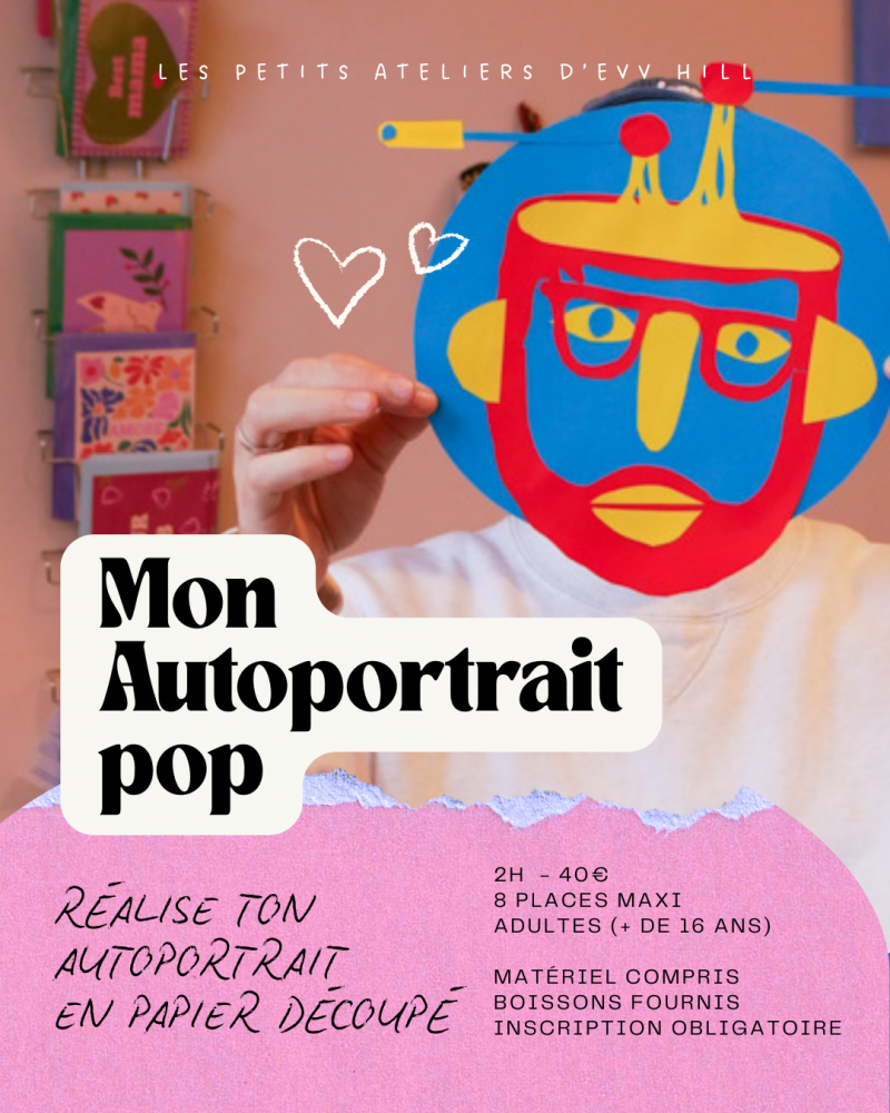 Atelier autoportrait pop à mon atelier
