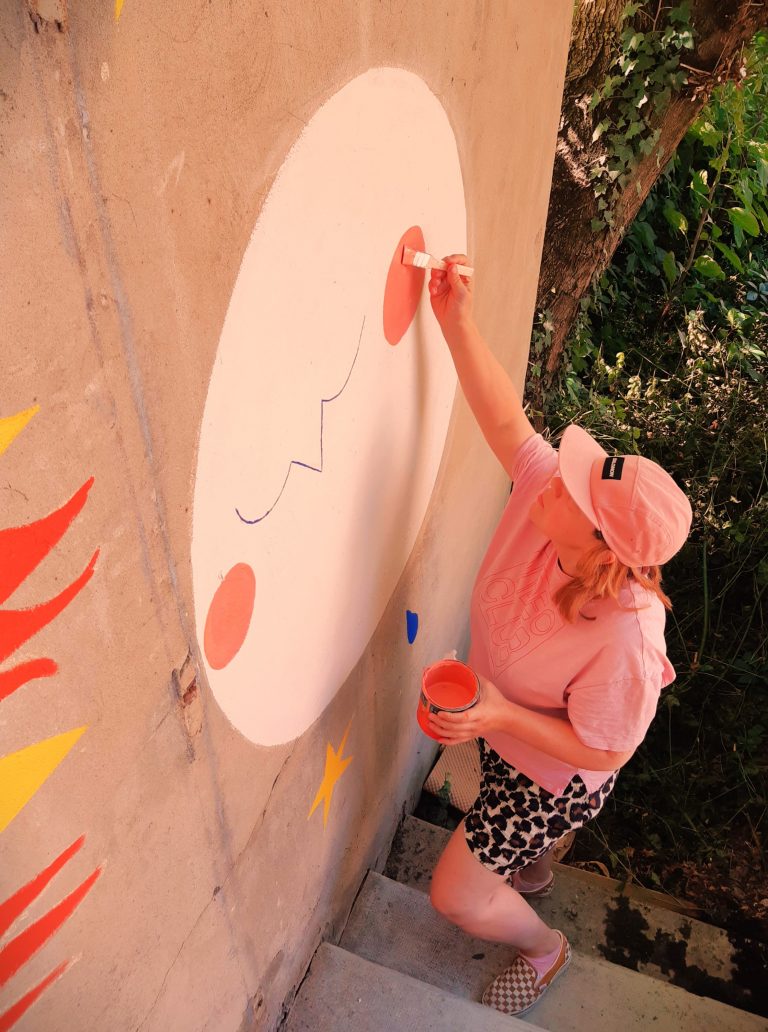 fresque evv hill illustration lyon oullins bome yoga lune peinture murale design 3